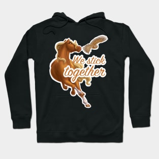 We Stick Together Horse and Owl Hoodie